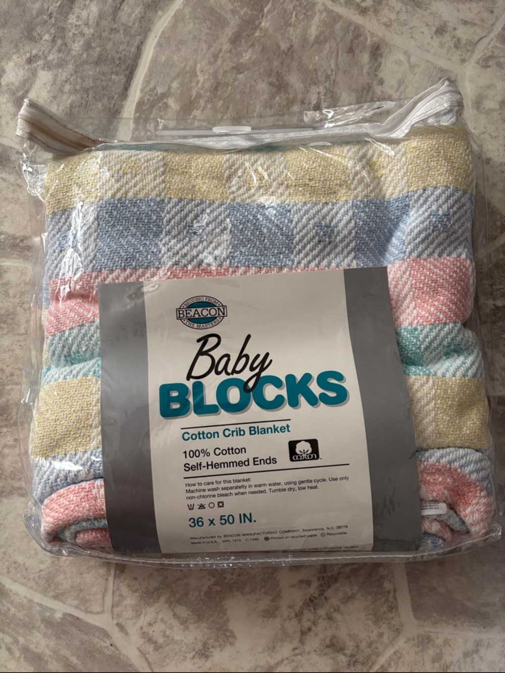 🌻5/$20🌻 Beacon Baby Blocks Pastel Stripe Cotton Crib Blanket